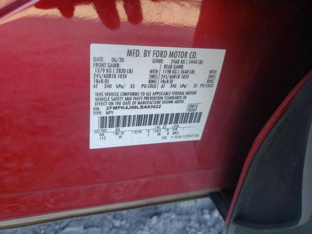 Photo 10 from auction – 2020 FORD EDGE SEL with VIN 2FMPK4J98LBA93622