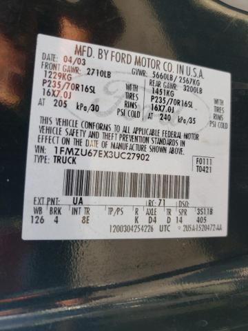 Photo 10 from auction – 2003 FORD EXPLORER S with VIN 1FMZU67EX3UC27902