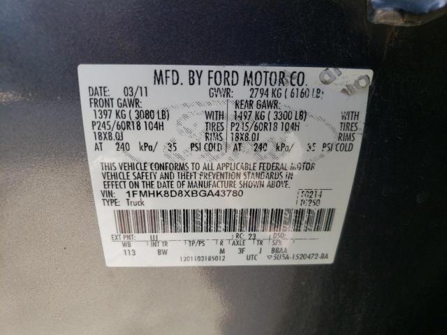 Zdjęcie 10 z aukcji – 2011 FORD EXPLORER X z VIN 1FMHK8D8XBGA43780