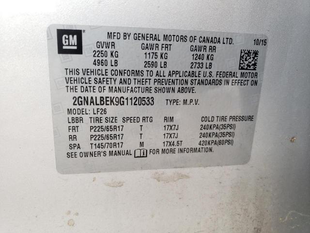 Photo 10 from auction – 2016 CHEVROLET EQUINOX LS with VIN 2GNALBEK9G1120533