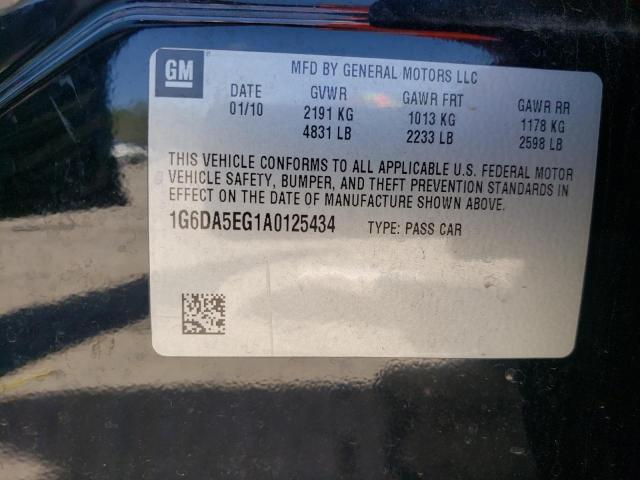 Photo 10 from auction – 2010 CADILLAC CTS with VIN 1G6DA5EG1A0125434