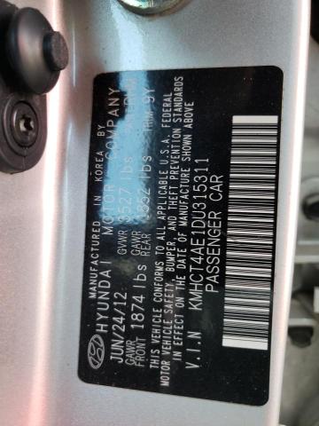 Photo 10 from auction – 2013 HYUNDAI ACCENT GLS with VIN KMHCT4AE1DU315311