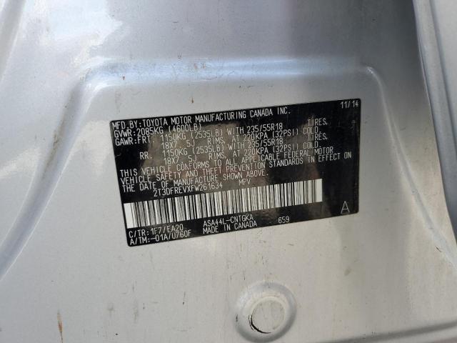 Photo 10 from auction – 2015 TOYOTA RAV4 LIMIT with VIN 2T3DFREVXFW261634