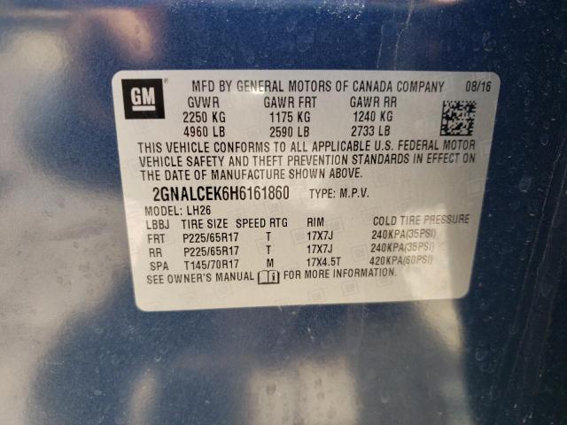 Photo 10 from auction – 2017 CHEVROLET EQUINOX LT with VIN 2GNALCEK6H6161860