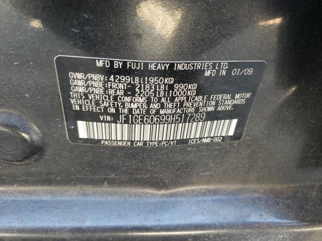 Photo 10 from auction – 2009 SUBARU IMPREZA with VIN JF1GE60699H517289