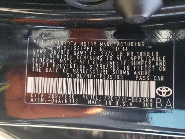Photo 10 from auction – 2015 TOYOTA COROLLA L with VIN 5YFBURHEXFP239393