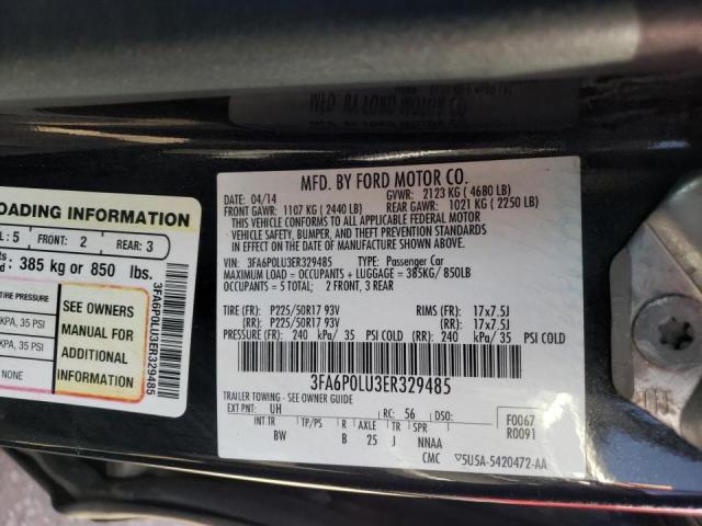 Photo 10 from auction – 2014 FORD FUSION SE with VIN 3FA6P0LU3ER329485