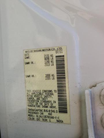 Photo 10 from auction – 2011 NISSAN MAXIMA S with VIN 1N4AA5AP3BC864963