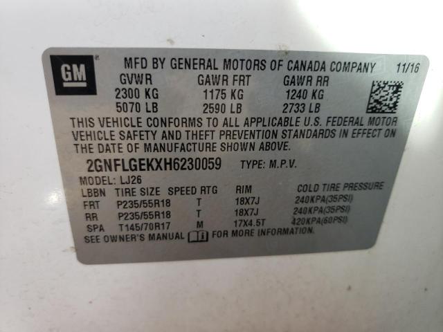 Photo 10 from auction – 2017 CHEVROLET EQUINOX PR with VIN 2GNFLGEKXH6230059