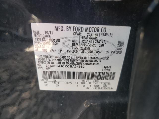 Photo 10 from auction – 2012 FORD EDGE SEL with VIN 2FMDK4JCXCBA34652