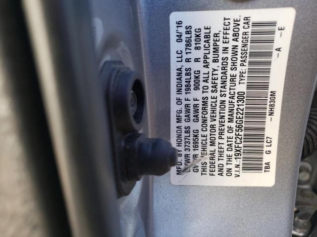 Photo 10 from auction – 2016 HONDA CIVIC LX with VIN 19XFC2F56GE221300