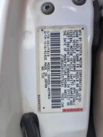 Photo 10 from auction – 2001 TOYOTA CAMRY CE with VIN JT2BG22K510576241