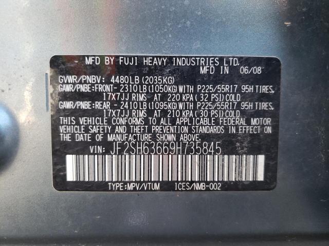 Photo 10 from auction – 2009 SUBARU FORESTER 2 with VIN JF2SH63669H735845