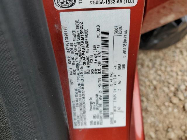 Photo 10 from auction – 2019 FORD FIESTA SE with VIN 3FADP4BJ8KM159252