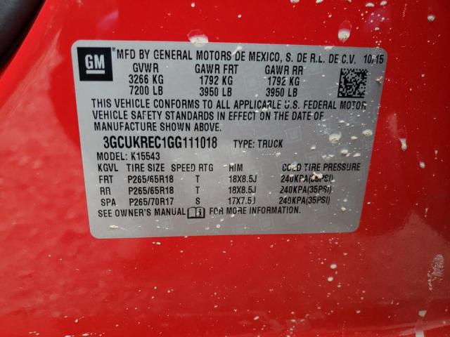 Photo 10 from auction – 2016 CHEVROLET SILVERADO with VIN 3GCUKREC1GG111018