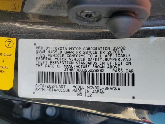 Photo 10 from auction – 2002 LEXUS ES 300 with VIN JTHBF30G325026862
