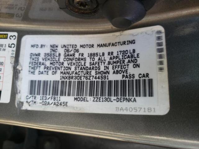 Photo 10 from auction – 2006 TOYOTA COROLLA CE with VIN 1NXBR30E76Z744591