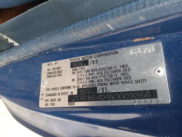 Photo 10 from auction – 1986 TOYOTA PICKUP RN6 with VIN JT4RN64D4G0009366
