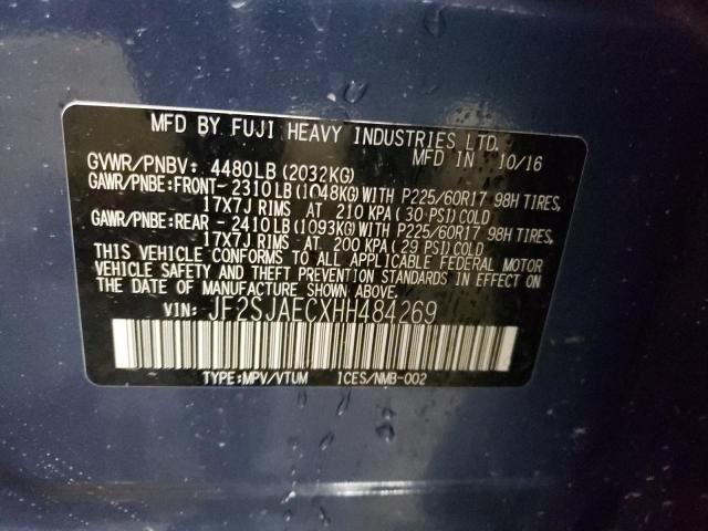 Photo 10 from auction – 2017 SUBARU FORESTER 2 with VIN JF2SJAECXHH484269