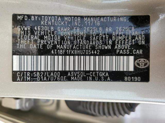 Photo 10 from auction – 2017 TOYOTA CAMRY LE with VIN 4T1BF1FK8HU705442