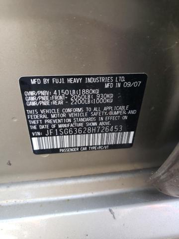 Photo 10 from auction – 2008 SUBARU FORESTER 2 with VIN JF1SG63628H726453