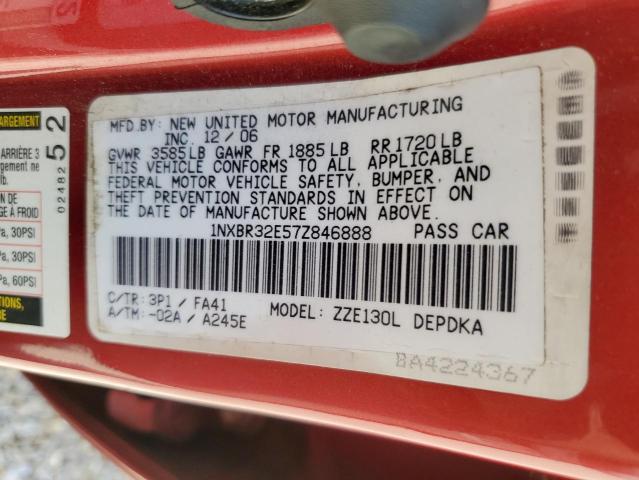 Photo 10 from auction – 2007 TOYOTA COROLLA CE with VIN 1NXBR32E57Z846888