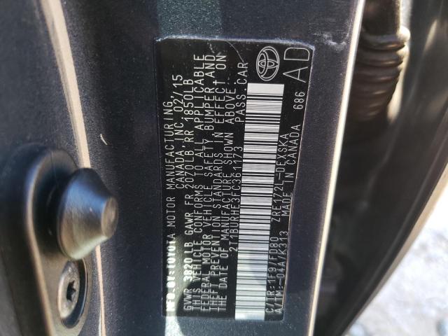 Photo 10 from auction – 2015 TOYOTA COROLLA L with VIN 2T1BURHE3FC361173