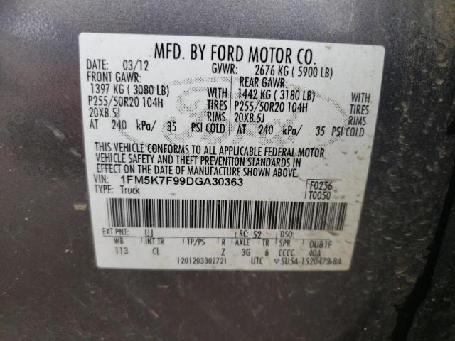 Photo 10 from auction – 2013 FORD EXPLORER L with VIN 1FM5K7F99DGA30363