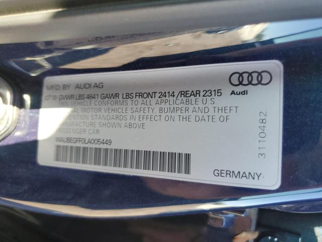 Photo 10 from auction – 2020 AUDI A3 S-LINE with VIN WAUBEGFF0LA005449
