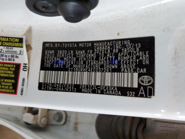 Photo 10 from auction – 2014 TOYOTA COROLLA L with VIN 2T1BURHE4EC037261