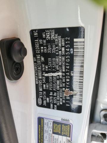 Photo 10 from auction – 2015 KIA SORENTO SX with VIN 5XYKWDA74FG554512