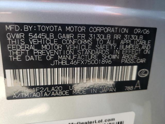 Photo 10 from auction – 2007 LEXUS LS 460 with VIN JTHBL46FX75001896