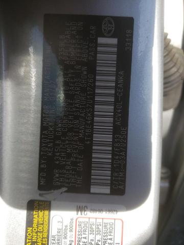 Photo 10 from auction – 2007 TOYOTA CAMRY CE with VIN 4T1BE46K57U117260