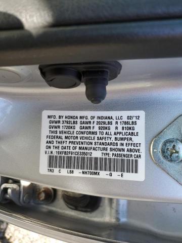 Foto 10 de la subasta – 2012 HONDA CIVIC EXL con VIN 19XFB2F91CE335012