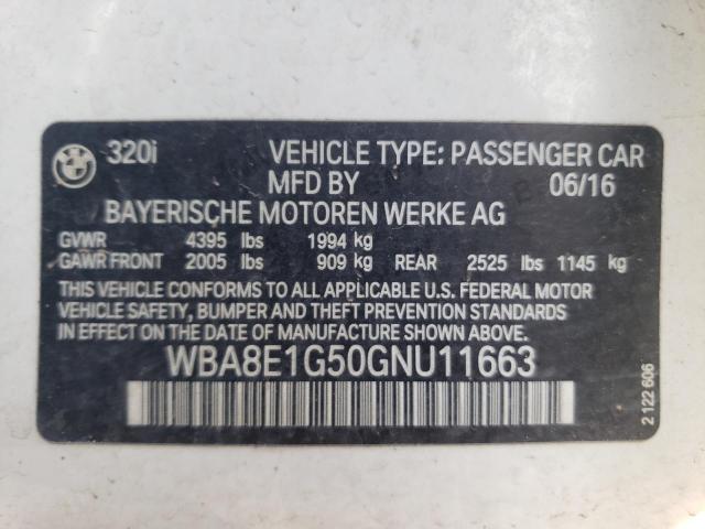 Photo 10 from auction – 2016 BMW 320 I with VIN WBA8E1G50GNU11663