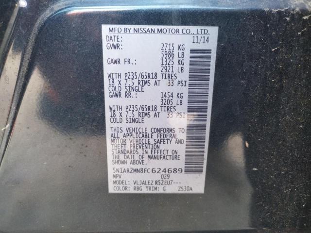 Photo 10 from auction – 2015 NISSAN PATHFINDER with VIN 5N1AR2MN8FC624689