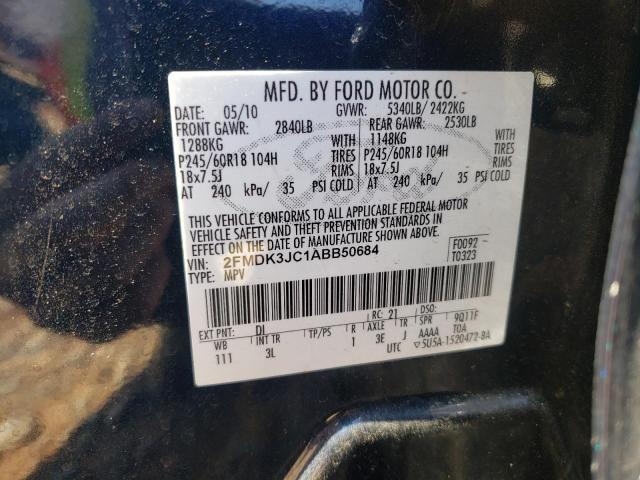 Photo 10 from auction – 2010 FORD EDGE SEL with VIN 2FMDK3JC1ABB50684