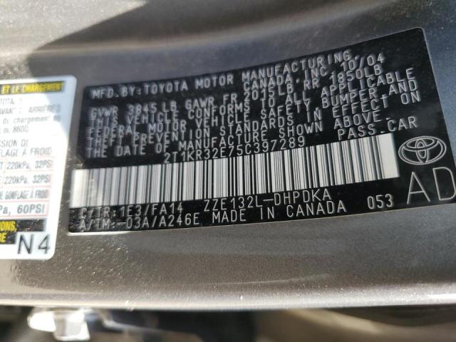 Photo 10 from auction – 2005 TOYOTA COROLLA MA with VIN 2T1KR32E75C397289