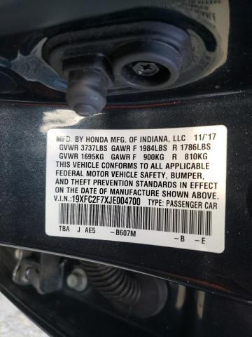 Photo 10 from auction – 2018 HONDA CIVIC EX with VIN 19XFC2F7XJE004700