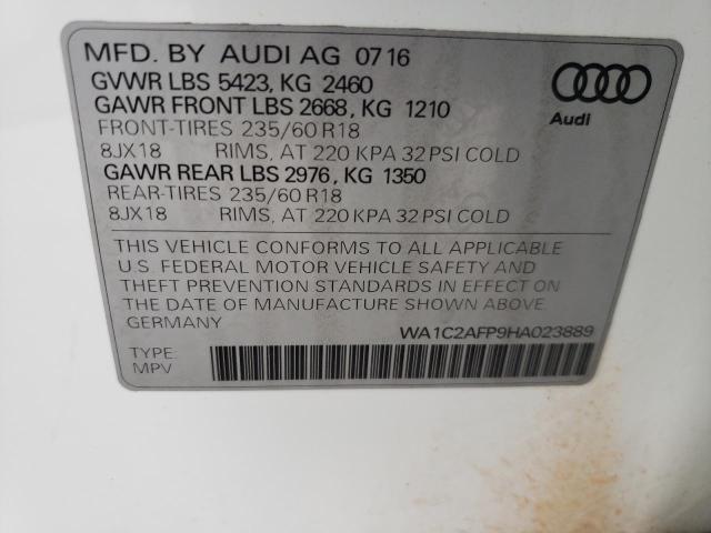Photo 10 from auction – 2017 AUDI Q5 PREMIUM with VIN WA1C2AFP9HA023889