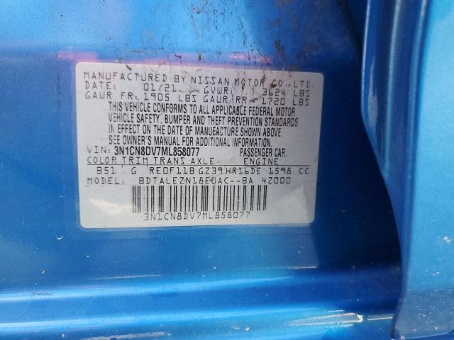 Photo 10 from auction – 2021 NISSAN VERSA S with VIN 3N1CN8DV7ML858077