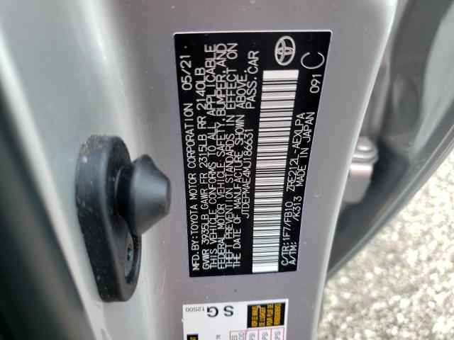 Photo 10 from auction – 2021 TOYOTA COROLLA LE with VIN JTDEPMAE4MJ186631