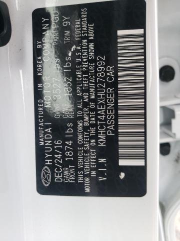 Photo 10 from auction – 2017 HYUNDAI ACCENT SE with VIN KMHCT4AEXHU278992