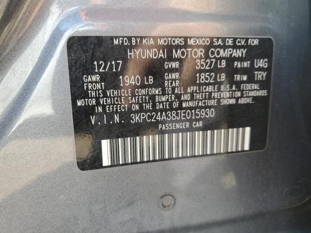 Photo 10 from auction – 2018 HYUNDAI ACCENT SE with VIN 3KPC24A38JE015930