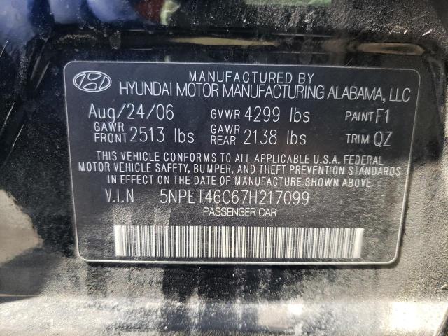 Photo 10 from auction – 2007 HYUNDAI SONATA GLS with VIN 5NPET46C67H217099