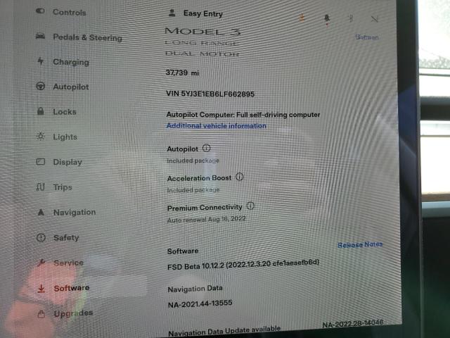 Photo 8 from auction – 2020 TESLA MODEL 3 with VIN 5YJ3E1EB6LF662895