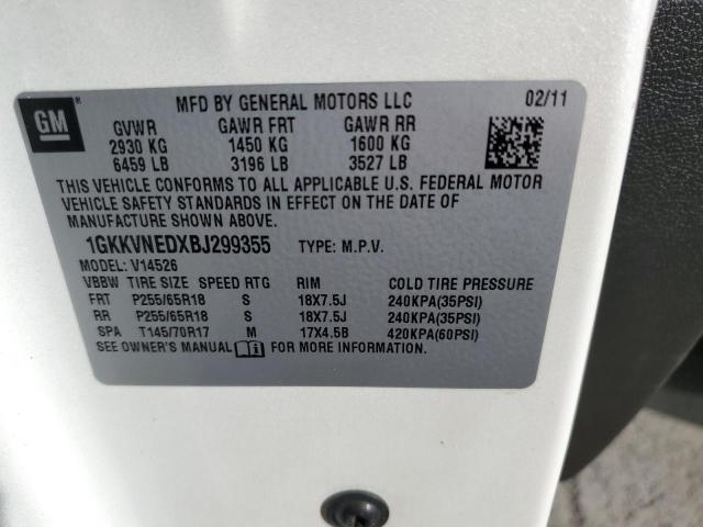 Photo 10 from auction – 2011 GMC ACADIA SLE with VIN 1GKKVNEDXBJ299355