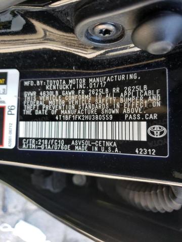 Photo 10 from auction – 2017 TOYOTA CAMRY LE with VIN 4T1BF1FK2HU380559