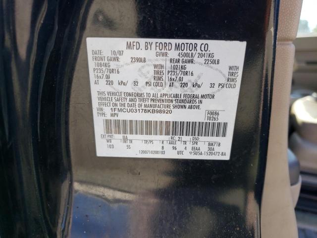 Photo 10 from auction – 2008 FORD ESCAPE XLT with VIN 1FMCU03178KB98920