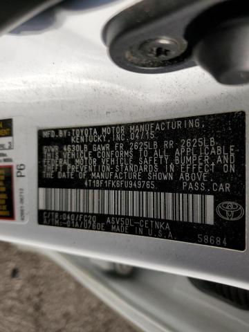Photo 10 from auction – 2015 TOYOTA CAMRY LE with VIN 4T1BF1FK6FU949765